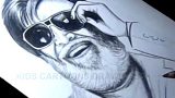 How to Draw Super Star Rajinikanth Detailed Drawing Step by Step from Kabali movie