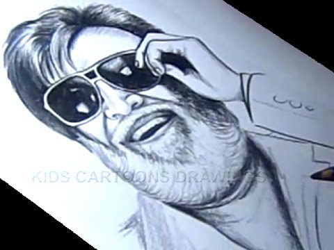 How to Draw Super Star Rajinikanth Detailed Drawing Step by Step from Kabali movie